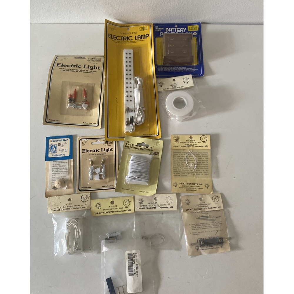 Lot Of Vintage Dollhouse Lighting & Wiring Supplies ~  Lights & Wires